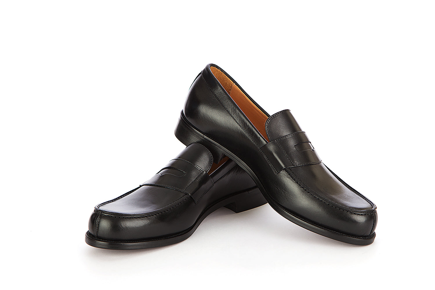 Katedral Klasseværelse Ruin Black Penny Loafers: Italian Penny Loafer Shoes For Men – Vittore Italian  Shoes